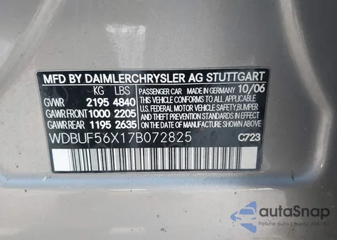 2007 Mercedes-Benz E 350 z USA, uszkodzony, nr VIN WDBUF56X17B072825